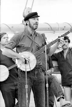 Pete Seeger - Hudson River Sloop, Newport 1969  by David Marks