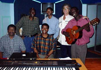Ladysmith Black Mambazo today in the studio with 14 Shabalala & David Marks