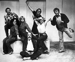 ‘Play it Again Barney! Simon and the cast of Woody Allen’s ’Play it Again, Sam’ Dale Cutts, Bill Flynn, Peter Elliot, Beverly Melnick, Sandra Prinsloo & Sybel Coetzee 1977 - Photo Ruphin Coudyzer
