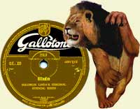 Gallo Label for King Solomo's Song 1948 - Dougie Batterson's African Lion King